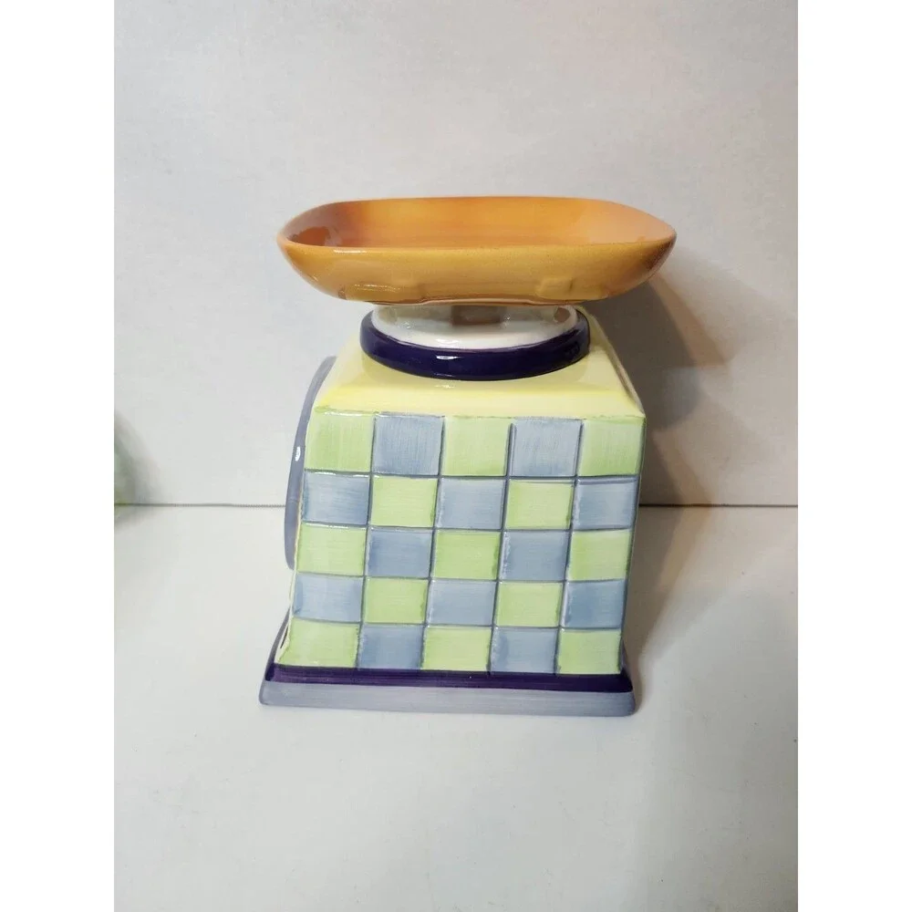 Vintage Bico produce scale cookie, candy, treat jar made in China 9.5